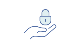 右手の上に水色の南京錠が浮いているイラスト