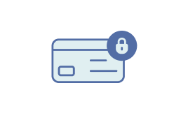 クレジットカードの右上にロックアイコンのイラスト